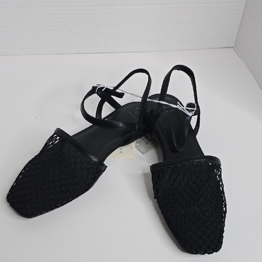Women's Vanna Fishnet Slingback Flats Sandals 7.5